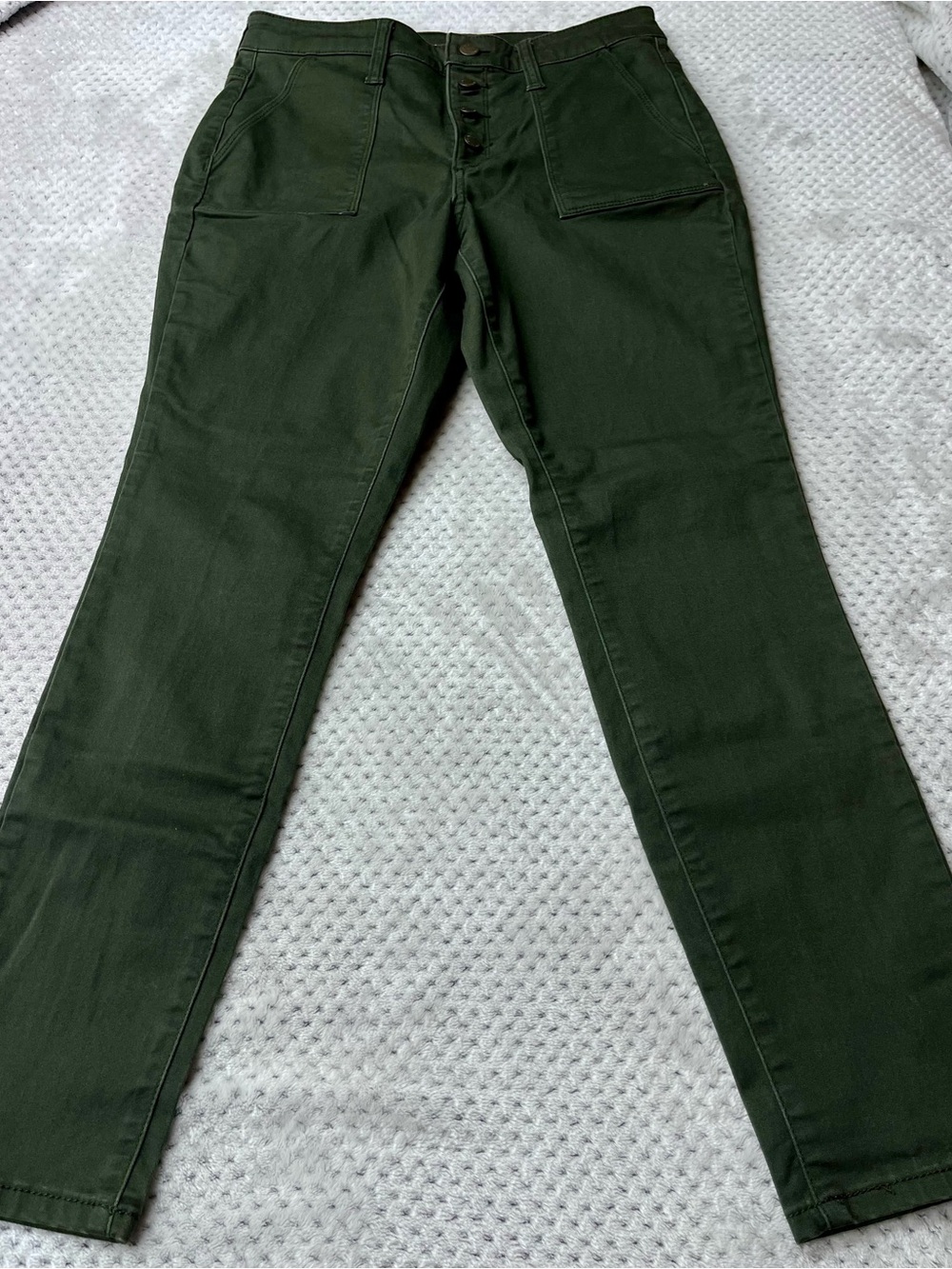 Universal Thread Olive Green Straight-Leg Button-Fly Jeans